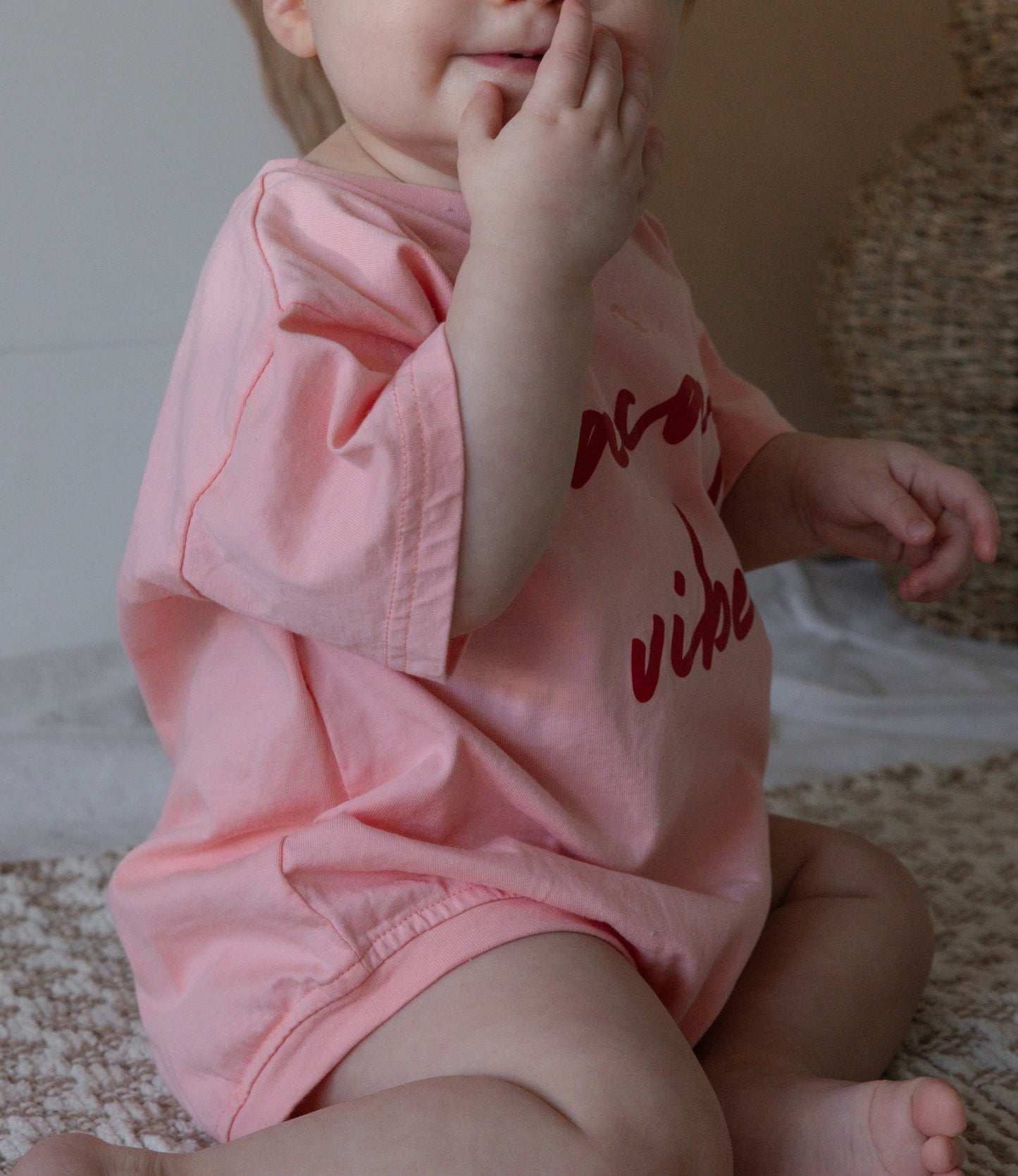 Vacay Vibes Tee Shirt Romper - Rose